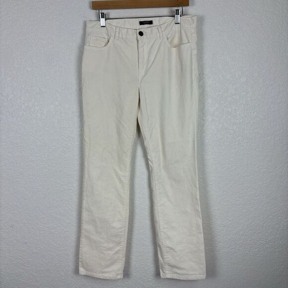 Chaps Stretch Corduroy Pants Ivory Womens 10 Fall Winter Office Casual‎ Workwear - Picture 1 of 12